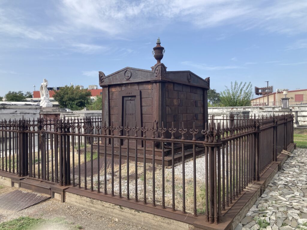 Ironwork Fence and Iron Vault at Cypress Grove Cemetery