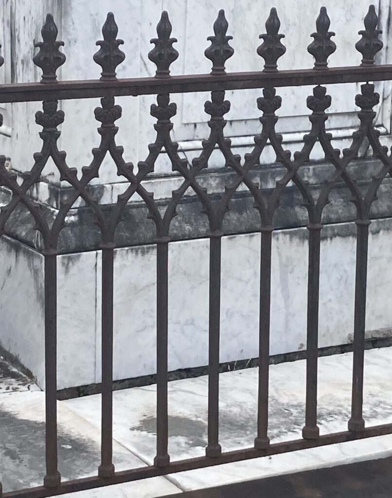 Ironwork Fence in Cypress Grove Cemetery